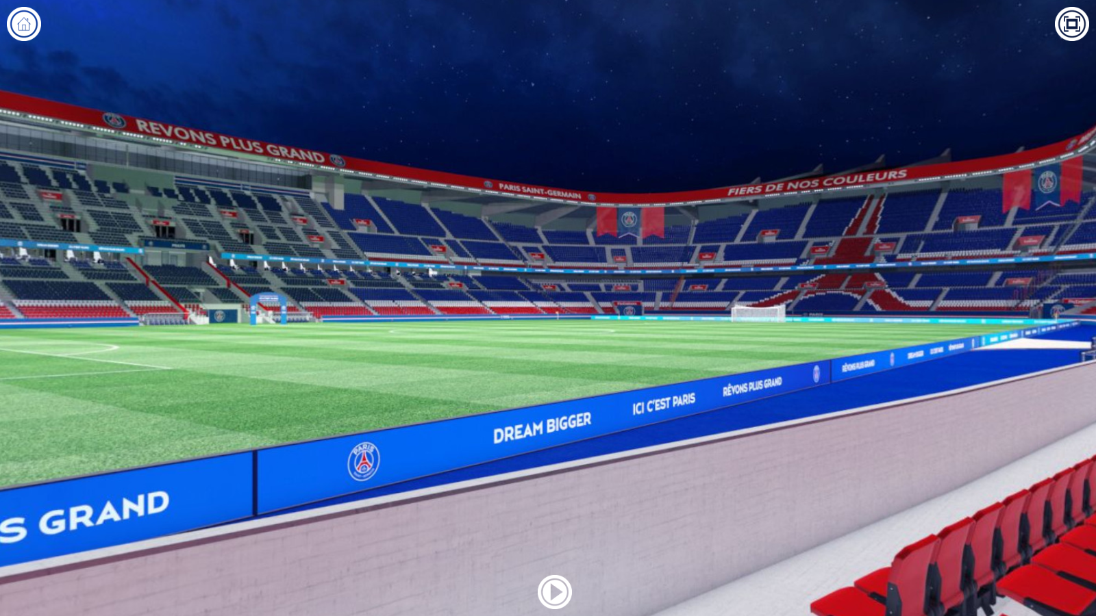 Vue des places BVM Location au Parc des Princes